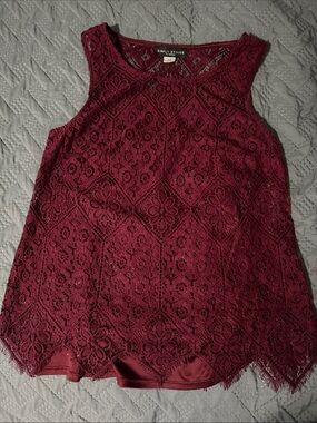 Simply Styled Wine Lace Sleeveless Camisole